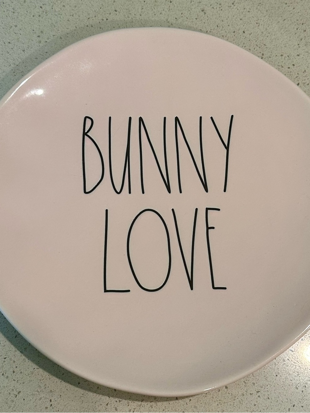 Rae Dunn Pink "Bunny Love" Ceramic Plate
